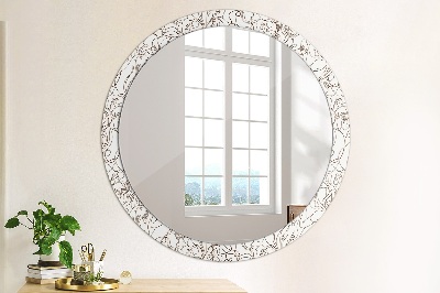 Round decorative wall mirror Linear art