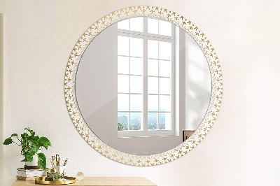 Round mirror printed frame Indian mandala