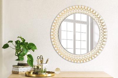 Round mirror printed frame Indian mandala