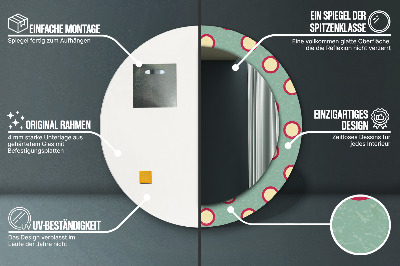 Round mirror printed frame Circles dots