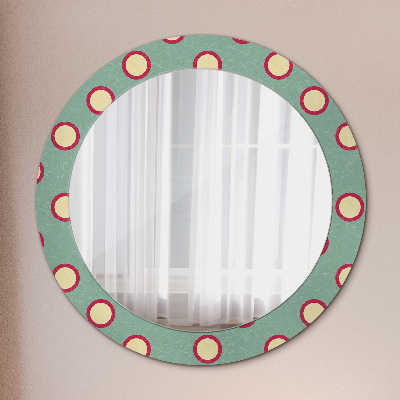 Round mirror printed frame Circles dots