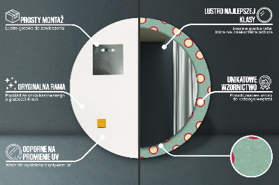 Round mirror printed frame Circles dots