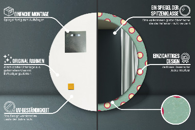 Round mirror printed frame Circles dots