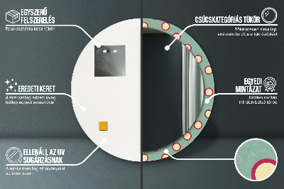 Round mirror printed frame Circles dots