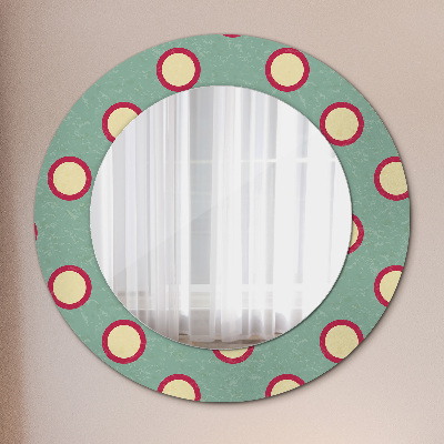 Round mirror printed frame Circles dots