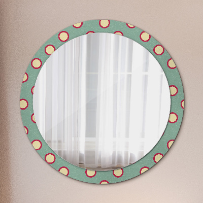 Round mirror printed frame Circles dots