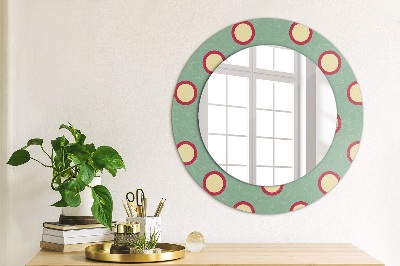 Round mirror printed frame Circles dots