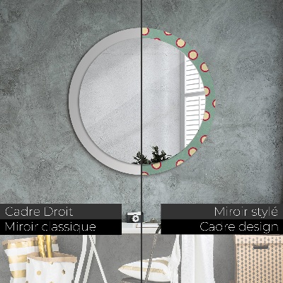 Round mirror printed frame Circles dots