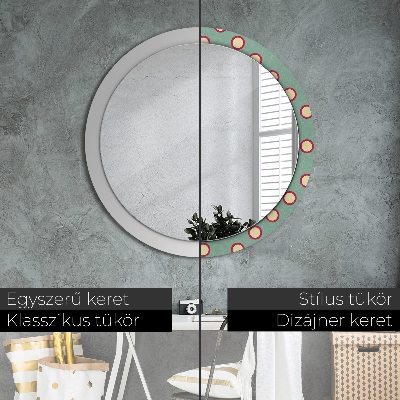 Round mirror printed frame Circles dots