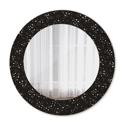 Round mirror printed frame Chaotic dots