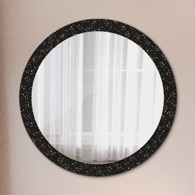 Round mirror printed frame Chaotic dots