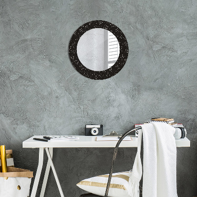 Round mirror printed frame Chaotic dots