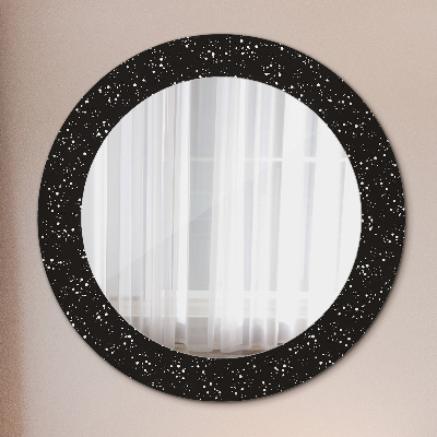 Round mirror printed frame Chaotic dots