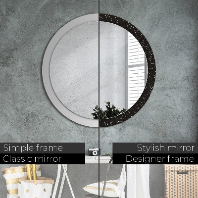 Round mirror printed frame Chaotic dots