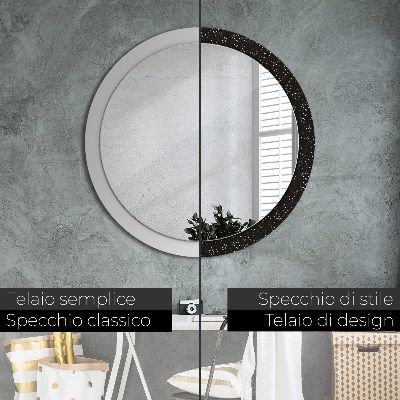 Round mirror printed frame Chaotic dots