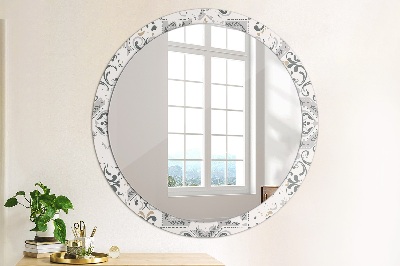 Round mirror printed frame Retro tiles