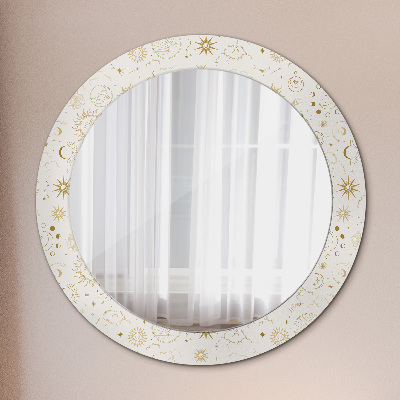 Round mirror printed frame Mystical esoteric pattern