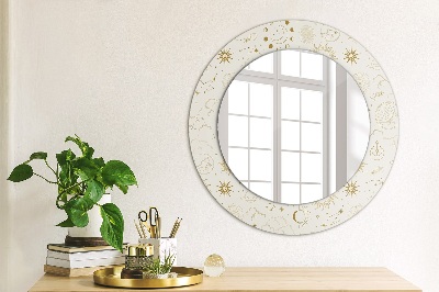 Round mirror printed frame Mystical esoteric pattern