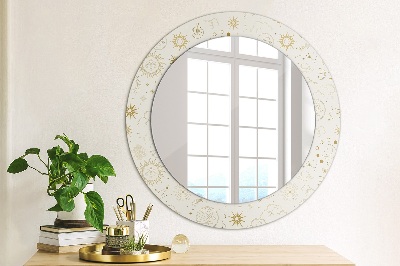 Round mirror printed frame Mystical esoteric pattern