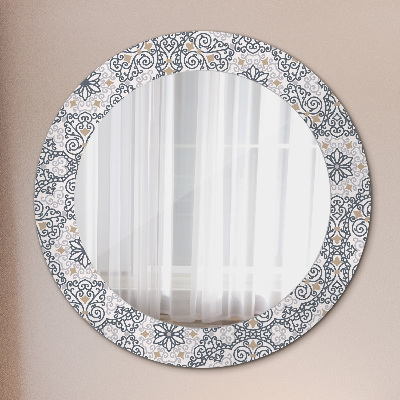 Round mirror printed frame Geometric ornaments