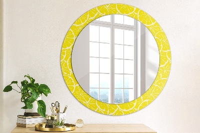 Round mirror decor Lemon pattern