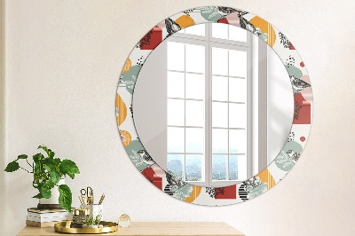 Round mirror decor Abstraction with birds