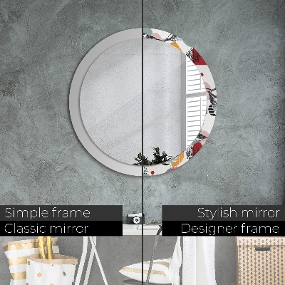 Round mirror decor Abstraction with birds