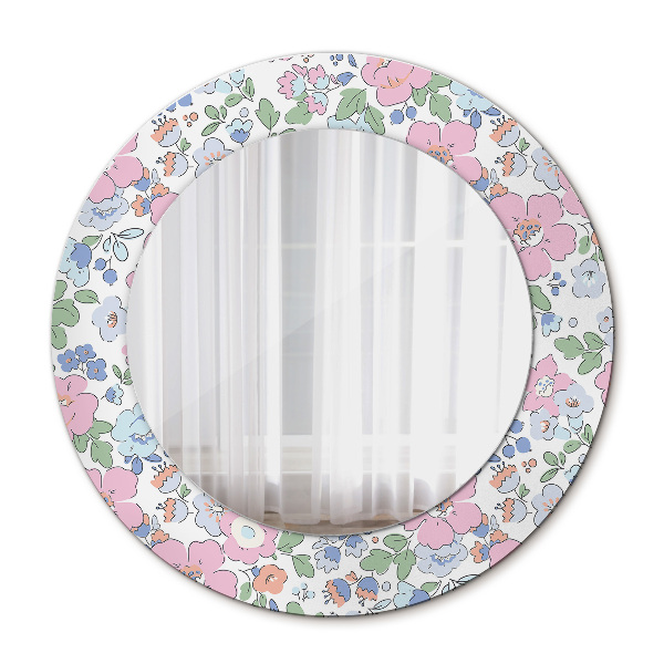 Round mirror decor Gentle flowers