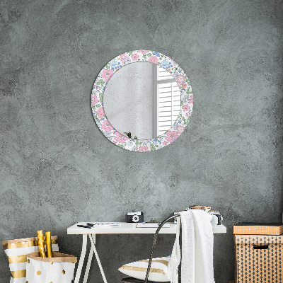 Round mirror decor Gentle flowers