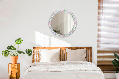 Round mirror decor Gentle flowers