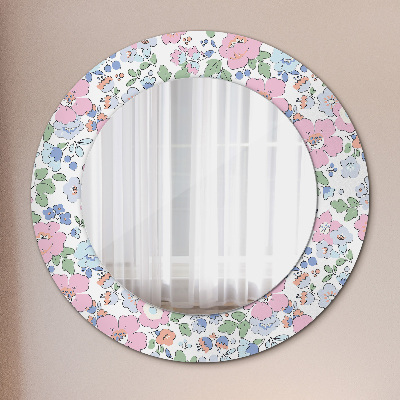 Round mirror decor Gentle flowers