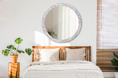 Round mirror decor Gentle flowers