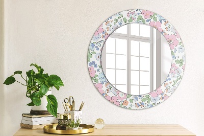 Round mirror decor Gentle flowers