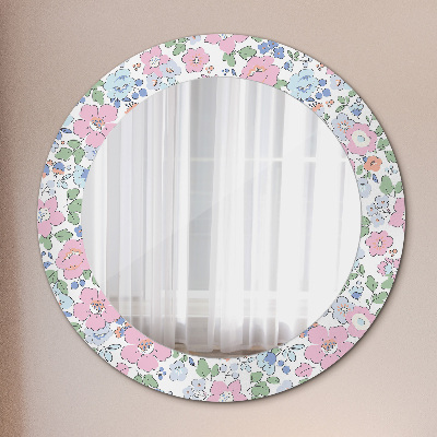 Round mirror decor Gentle flowers