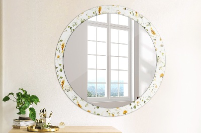 Round mirror decor Field flowers