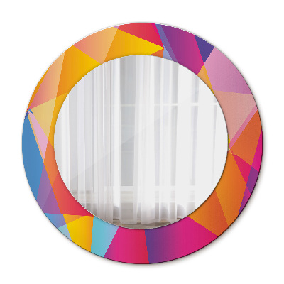 Round mirror printed frame Geometric composition