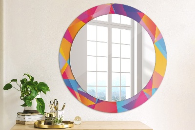 Round mirror printed frame Geometric composition