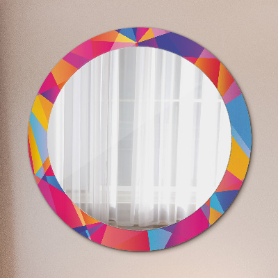 Round mirror printed frame Geometric composition