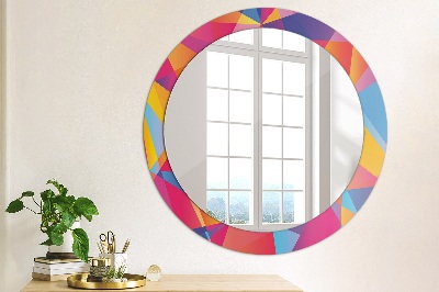 Round mirror printed frame Geometric composition