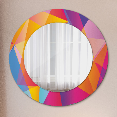 Round mirror printed frame Geometric composition