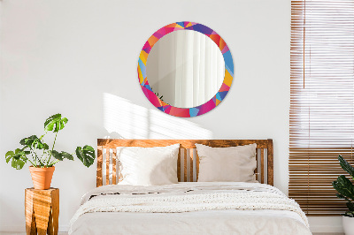 Round mirror printed frame Geometric composition