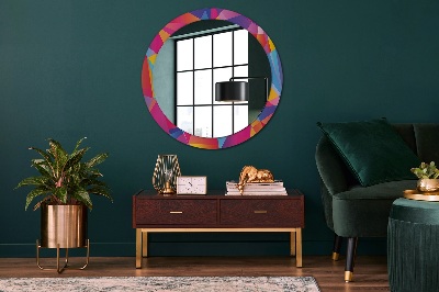 Round mirror printed frame Geometric composition