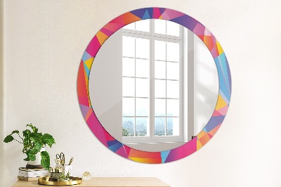 Round mirror printed frame Geometric composition