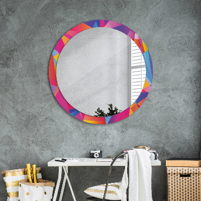 Round mirror printed frame Geometric composition