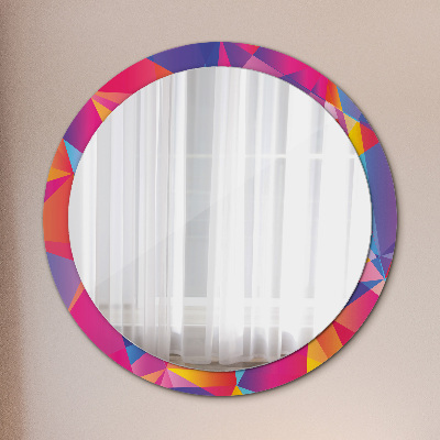 Round mirror printed frame Geometric composition