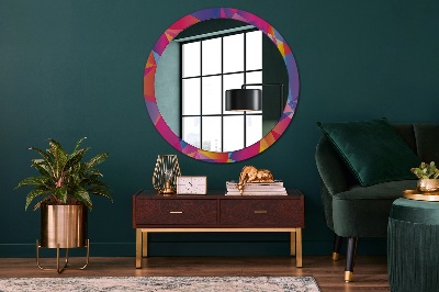 Round mirror printed frame Geometric composition