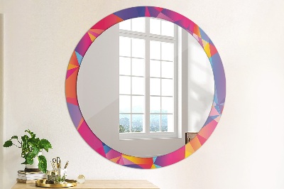 Round mirror printed frame Geometric composition