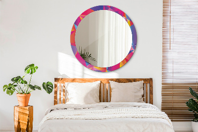 Round mirror printed frame Geometric composition