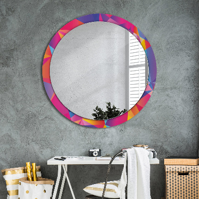 Round mirror printed frame Geometric composition