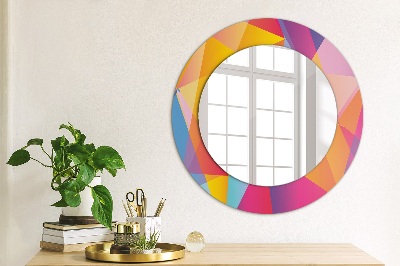 Round mirror printed frame Geometric composition